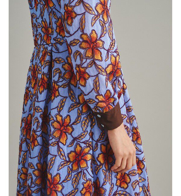  「レース刺繍タックワンピース」|ワンピース|