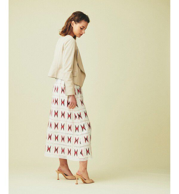 GRACE CONTINENTAL「キカ刺繍ロングスカート」|スカート|