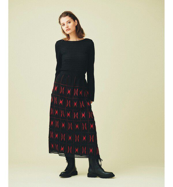 GRACE CONTINENTAL「キカ刺繍ロングスカート」|スカート|