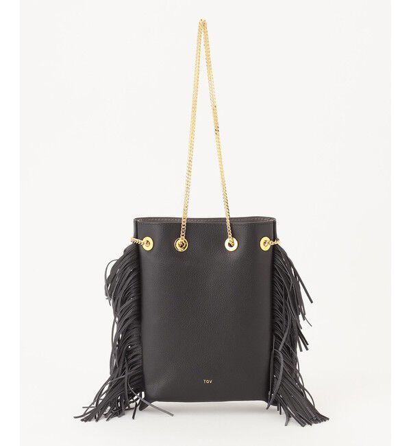 GRACE CONTINENTAL「TOV ミニフリンジバッグ」|ショルダー・メッセンジャー|ブラック