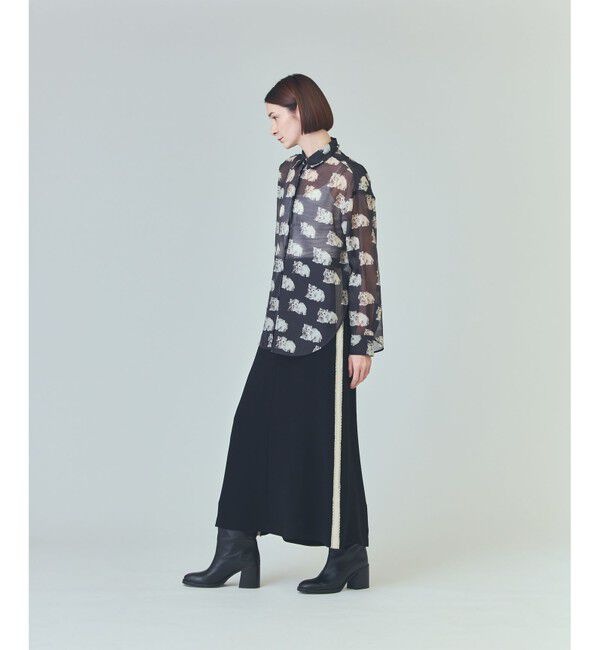  「ラインビジューロングスカート」|スカート|