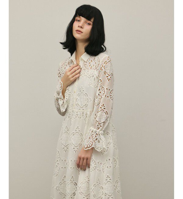 Diagram「カットワーク刺繍ワンピース」|ワンピース|ホワイト