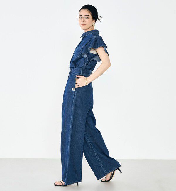 Rie Miller「【RM denim】ラッフルスリーブデニムブラウス」|シャツ・ブラウス|