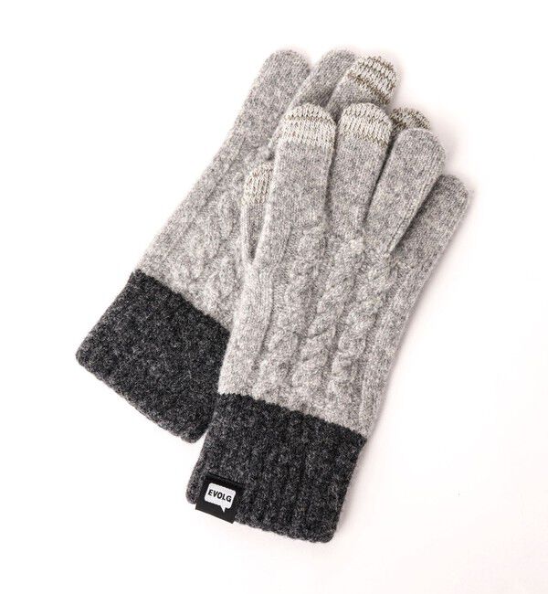 NOLLEY'S goodman「【EVOLG/エヴォログ】MINOS ニットグローブ LET2517」|手袋|ライトグレー