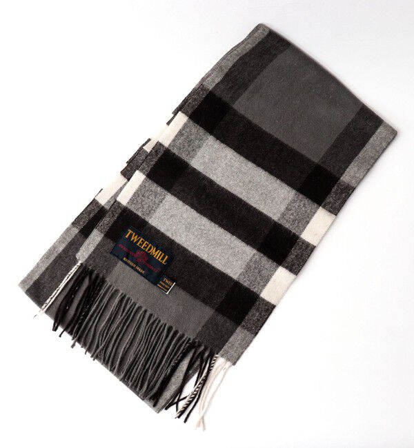 NOLLEY'S goodman「【TWEEDMILL/ツイードミル】Lambswool Muffler Check 25」|マフラー|グレー系1