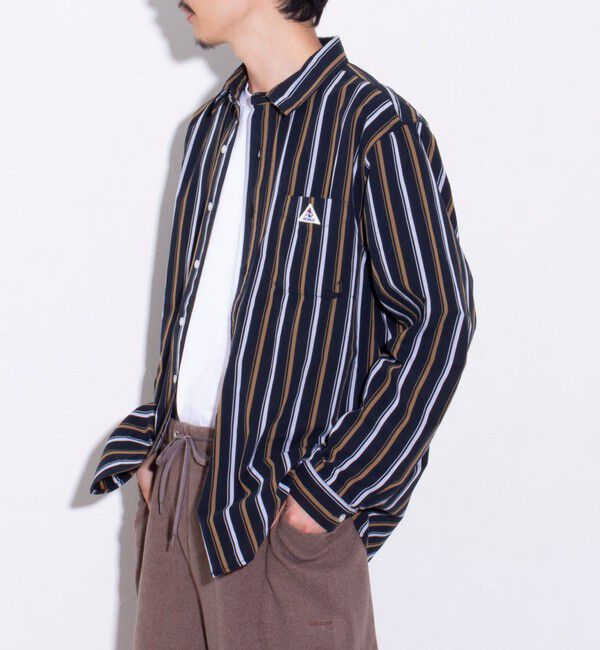 GLOSTER「【GEVACO/ゲバコ】ピーチ起毛マルチストライプレギュラーシャツ」|シャツ・ブラウス|