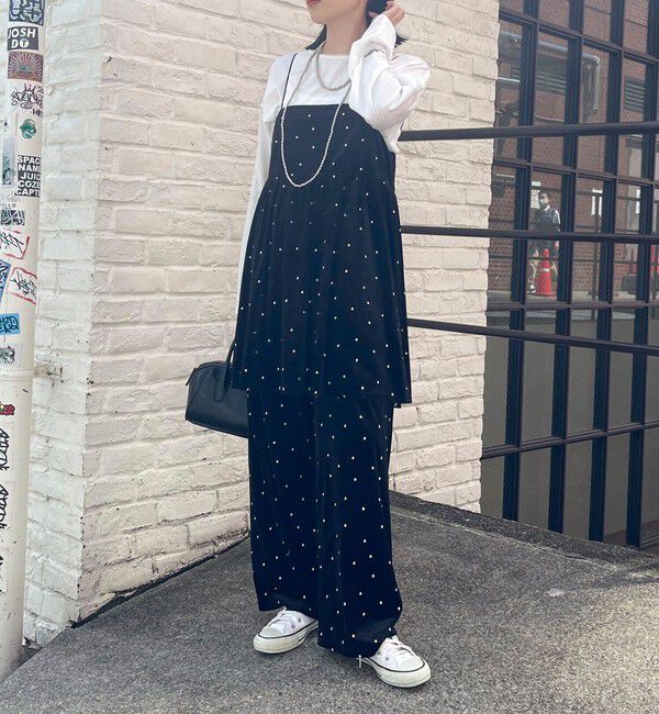 fredy emue「《セットアップ対応》ベロアドット刺繍イージーパンツ」|チノ|