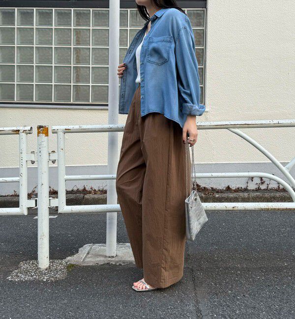 fredy emue「とろみデニムクロップドシャツ」|シャツ・ブラウス|