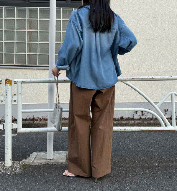 fredy emue「とろみデニムクロップドシャツ」|シャツ・ブラウス|