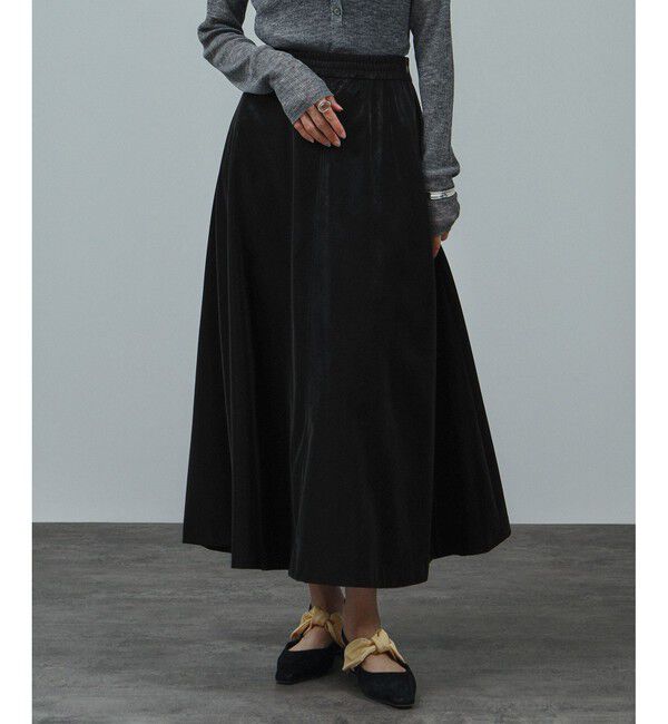 SALON adam et rope'「パールレザーライクフレアスカート」|スカート|ブラック(01)