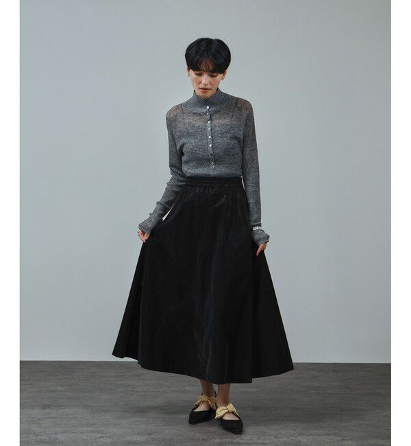 SALON adam et rope'「パールレザーライクフレアスカート」|スカート|