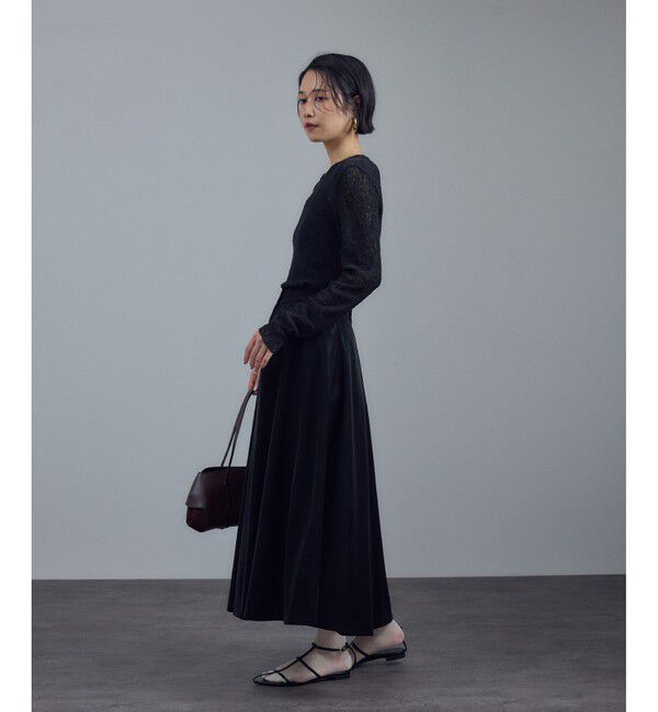 SALON adam et rope'「パールレザーライクフレアスカート」|スカート|