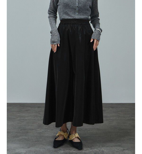 SALON adam et rope'「パールレザーライクフレアスカート」|スカート|