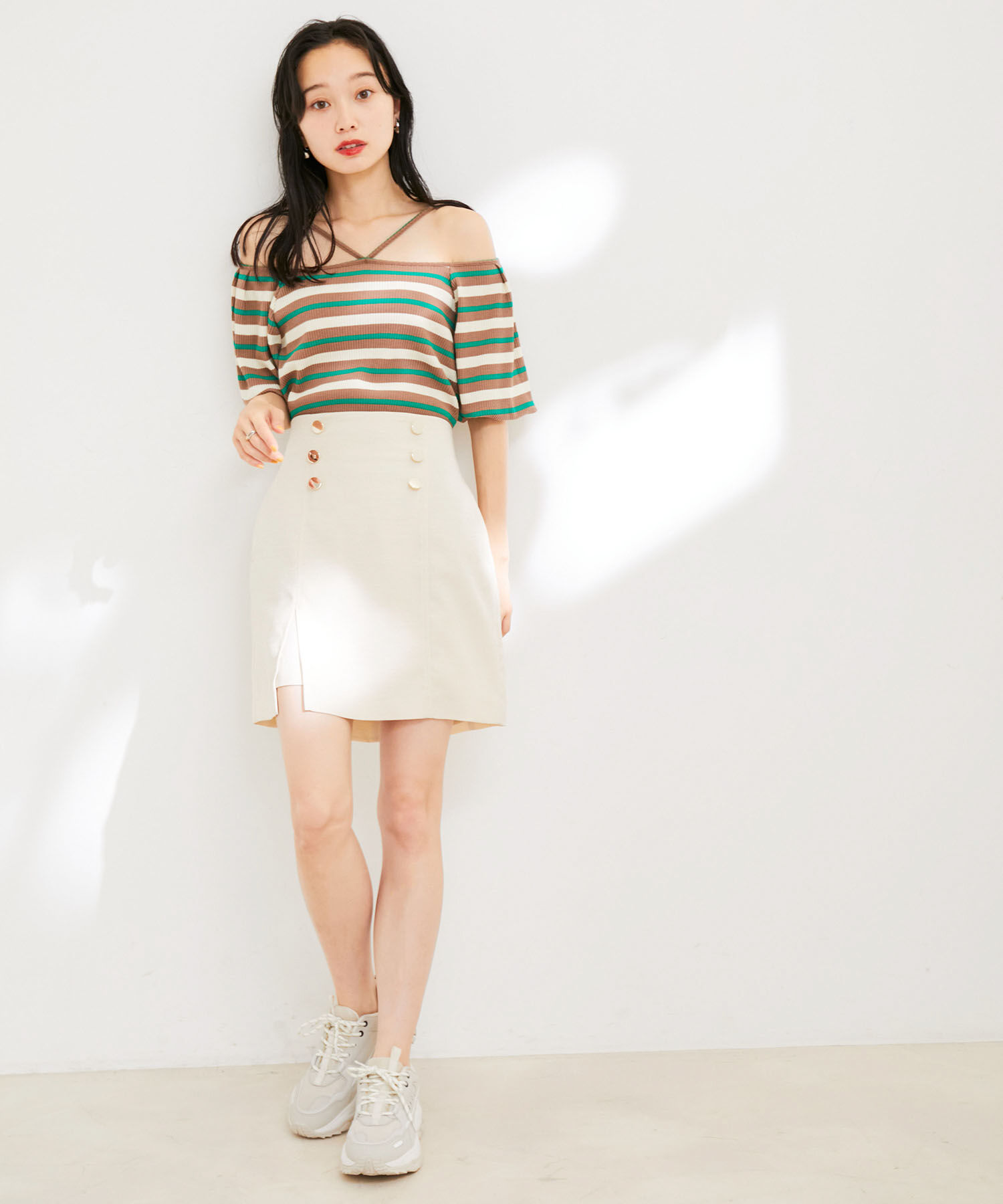 VIS「金釦付きスカショーパン」|スラックス|