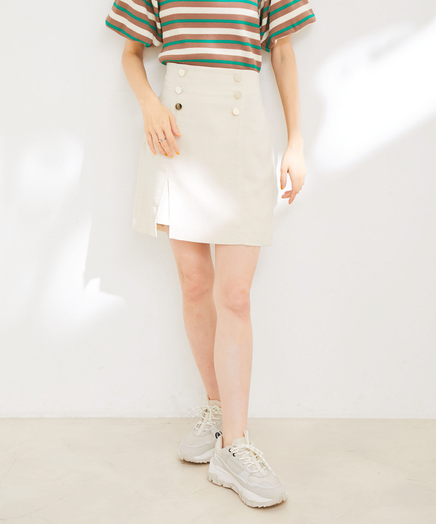 VIS「金釦付きスカショーパン」|スラックス|