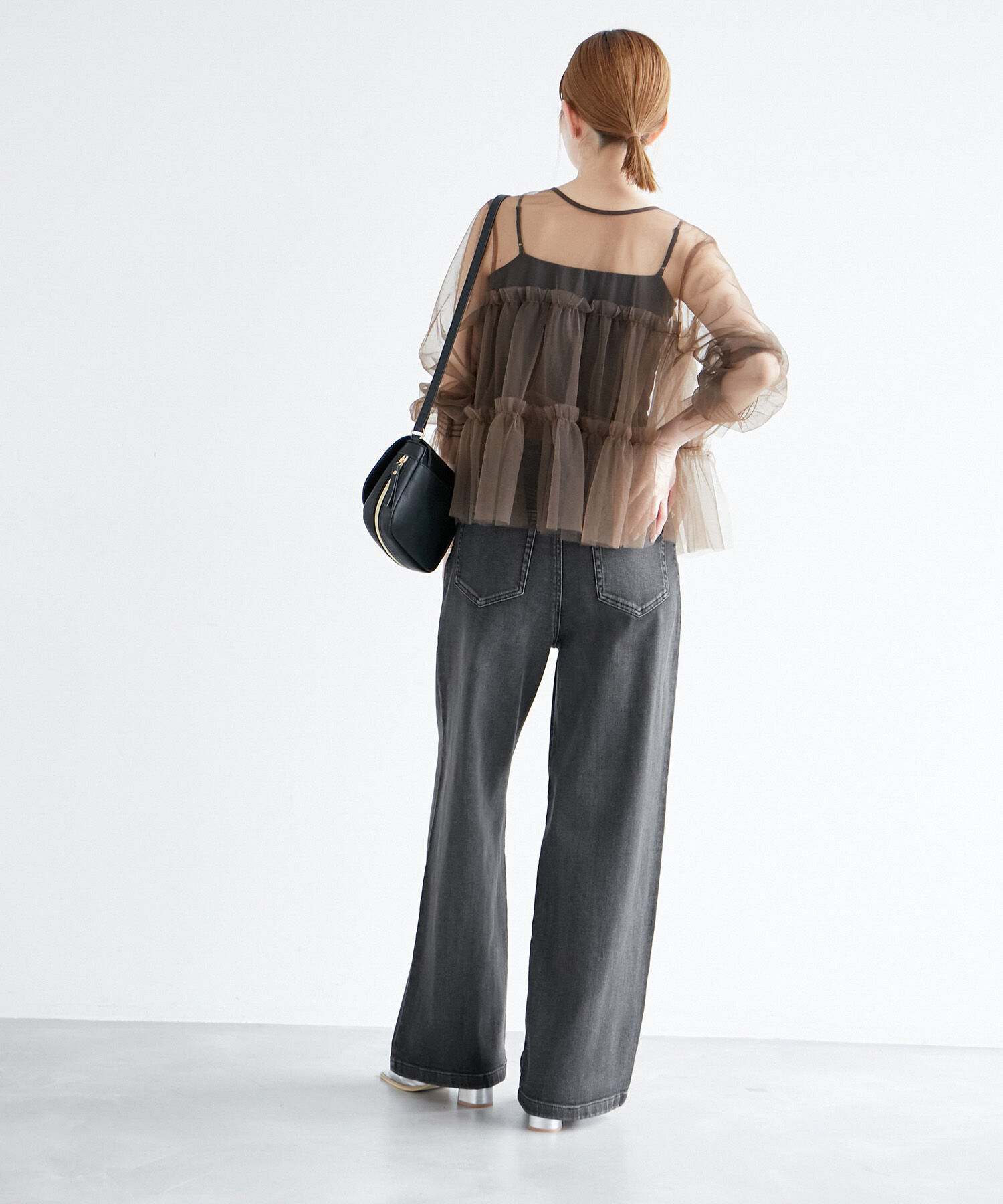 Rope&rsquo;Picnic「デニムタックワイドパンツ」|デニム|