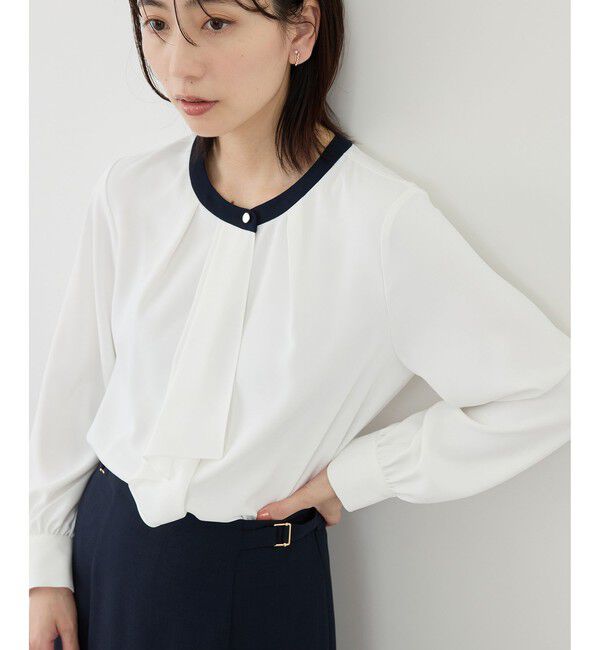 Rope&rsquo;Picnic「【WEB限定サイズ】配色アソートボウタイフウブラウス」|シャツ・ブラウス|