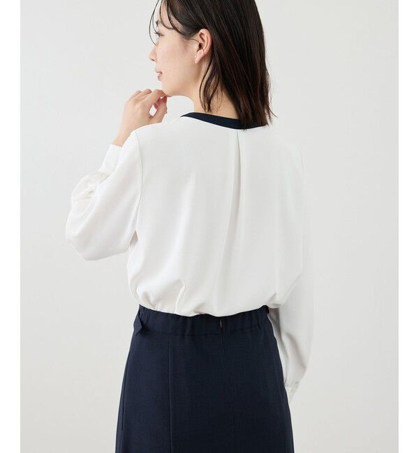 Rope&rsquo;Picnic「【WEB限定サイズ】配色アソートボウタイフウブラウス」|シャツ・ブラウス|