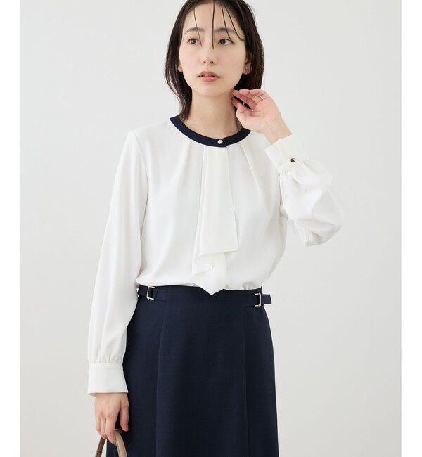 Rope&rsquo;Picnic「【WEB限定サイズ】配色アソートボウタイフウブラウス」|シャツ・ブラウス|