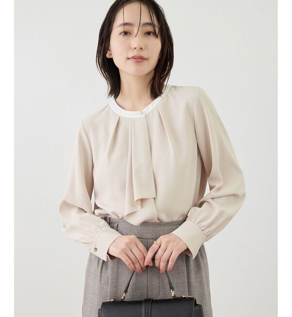 Rope&rsquo;Picnic「【WEB限定サイズ】配色アソートボウタイフウブラウス」|シャツ・ブラウス|ベージュ(27)