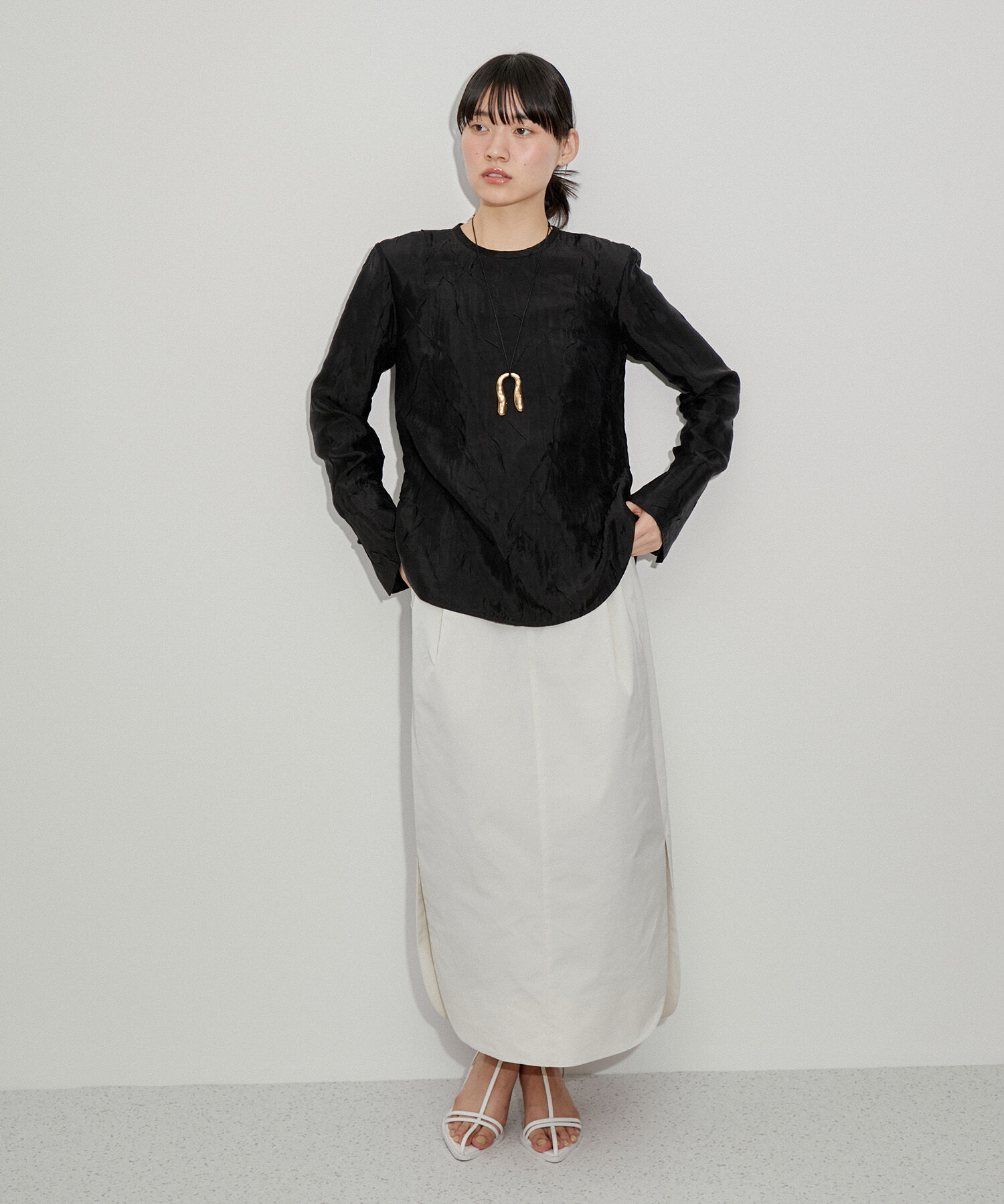 ADAM ET ROPE'「グロッシーTブラウス」|シャツ・ブラウス|