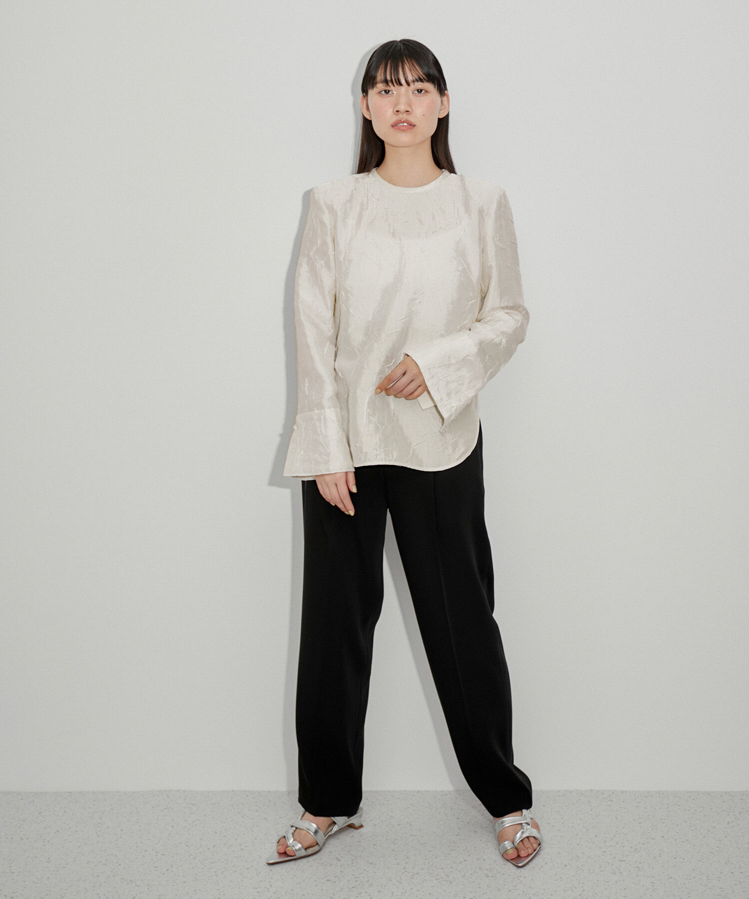 ADAM ET ROPE'「グロッシーTブラウス」|シャツ・ブラウス|