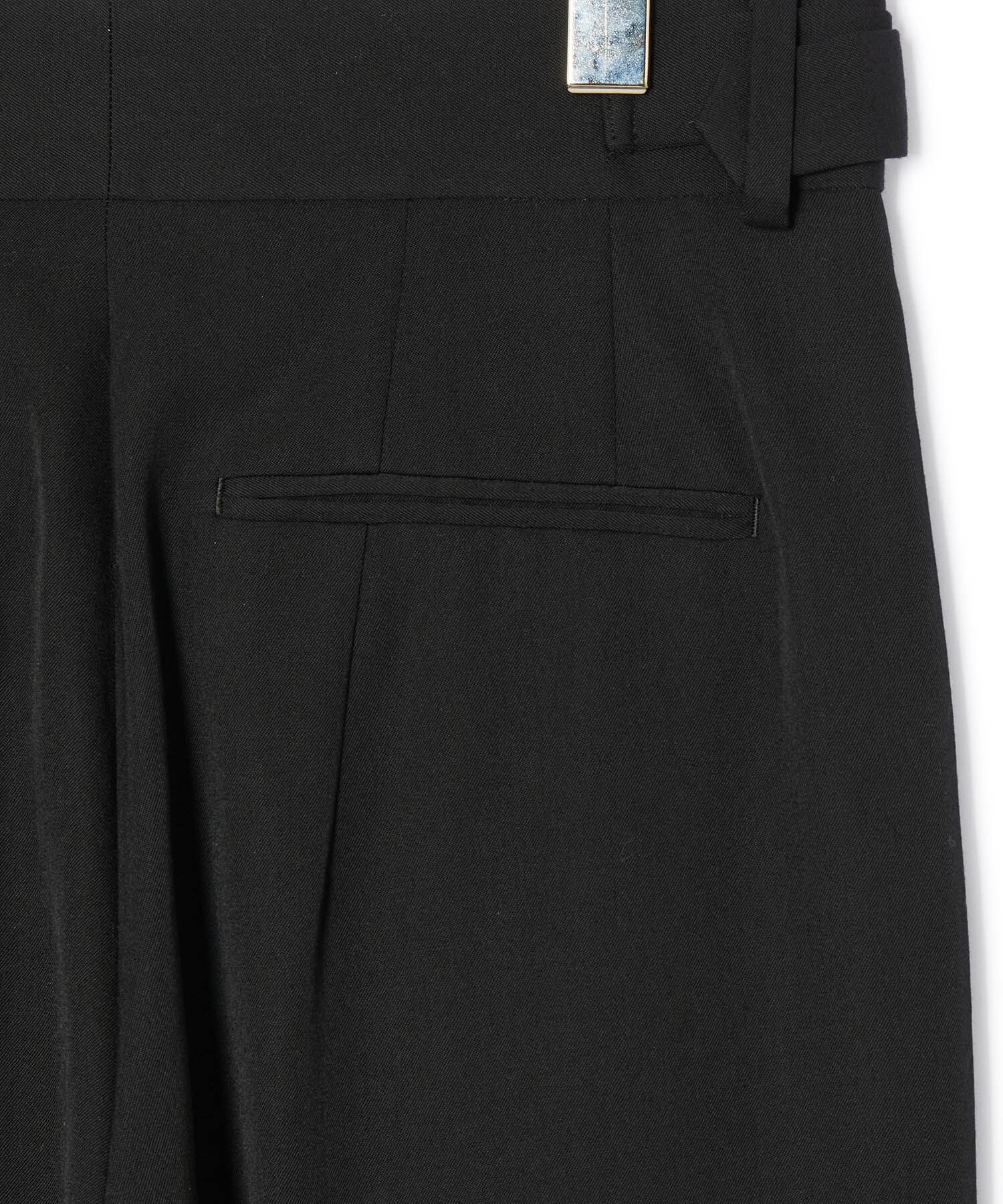 ADAM ET ROPE'「【洗える】ウールギャバ2タックワイドスラックス」|スラックス|