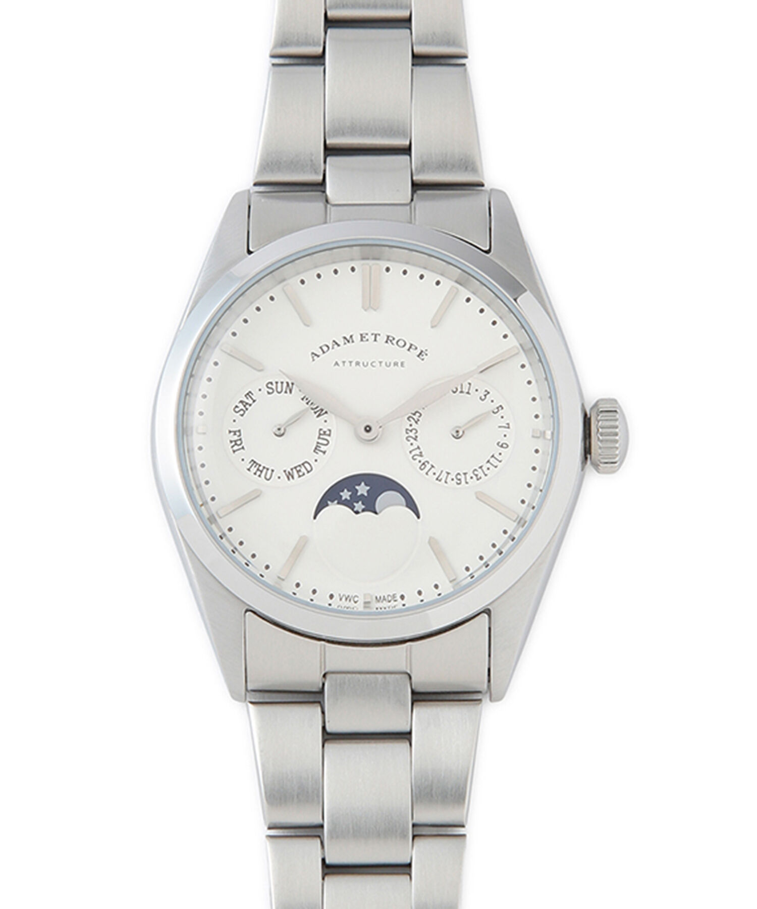 ADAM ET ROPE'「《別注》【VAGUE WATCH CO. for ADAM ET ROPE'】FLATBACK WRISTWATCH（DAY-DATE&MOONPHASE）」|腕時計|
