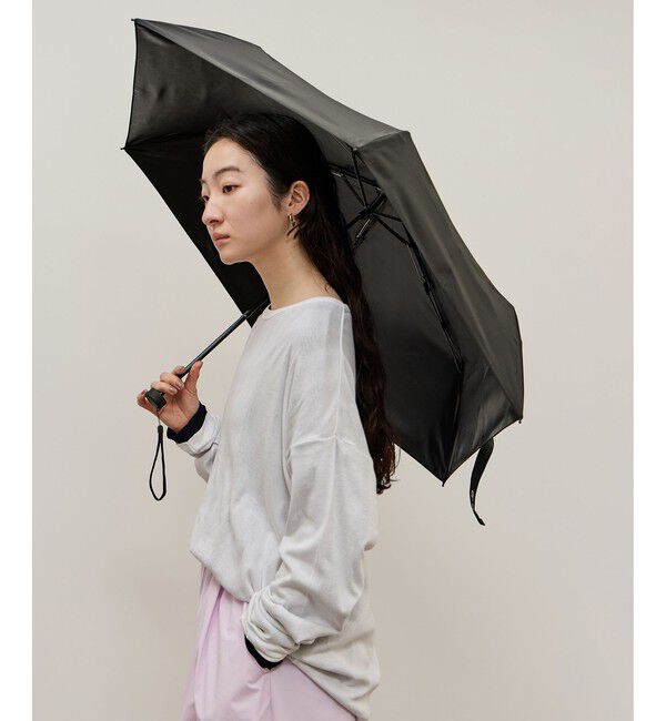 ADAM ET ROPE'「形状記憶折りたたみ晴雨兼用傘/遮光」|傘|ブラック(01)