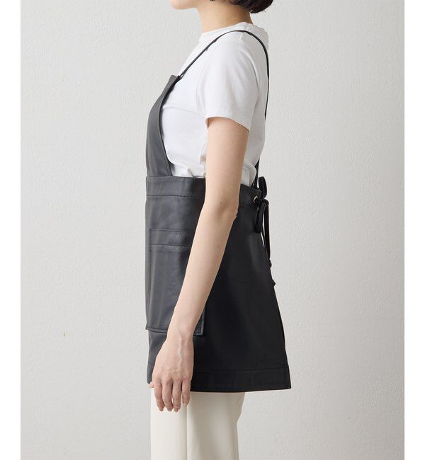  「レザーエプロンワンピース」|ワンピース|