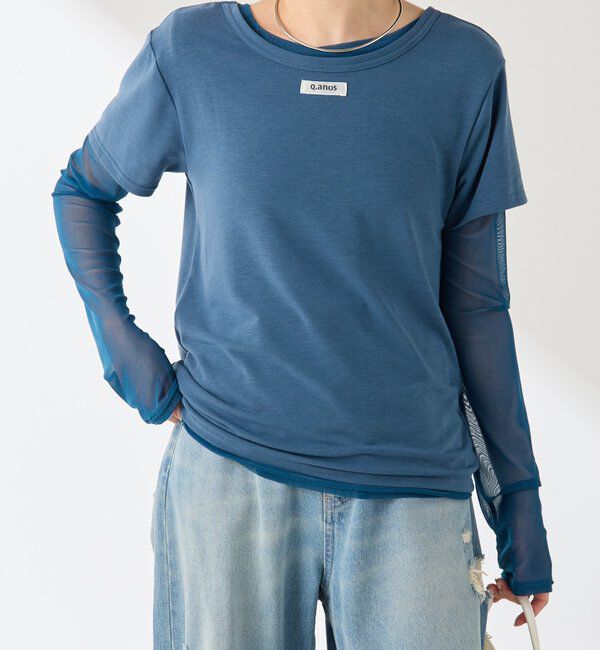  「Q.anos レイヤードTシャツ」|Tシャツ・カットソー|