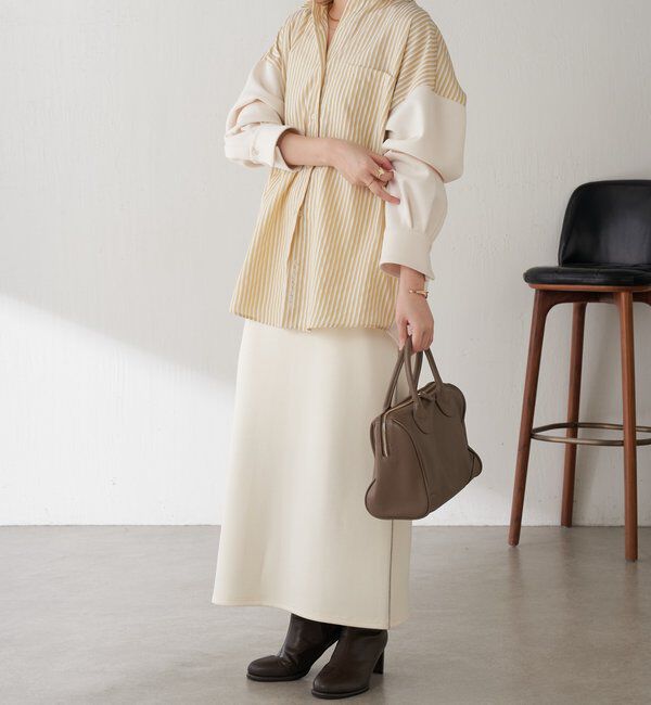  「【冬から着れる】ポンチドッキングシャツ」|シャツ・ブラウス|