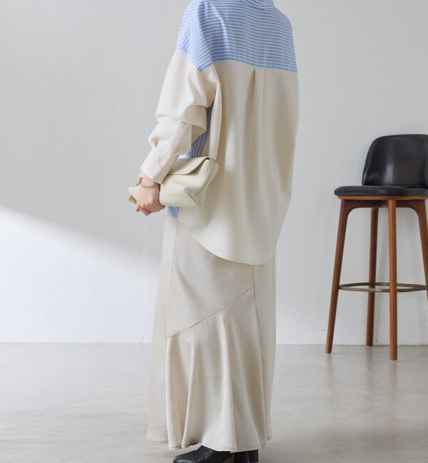  「【冬から着れる】ポンチドッキングシャツ」|シャツ・ブラウス|