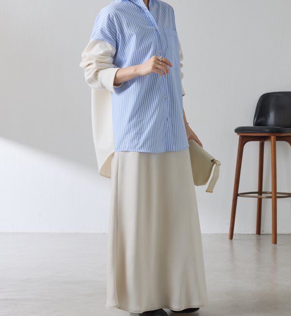  「【冬から着れる】ポンチドッキングシャツ」|シャツ・ブラウス|