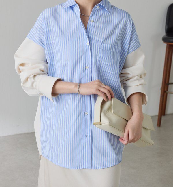  「【冬から着れる】ポンチドッキングシャツ」|シャツ・ブラウス|