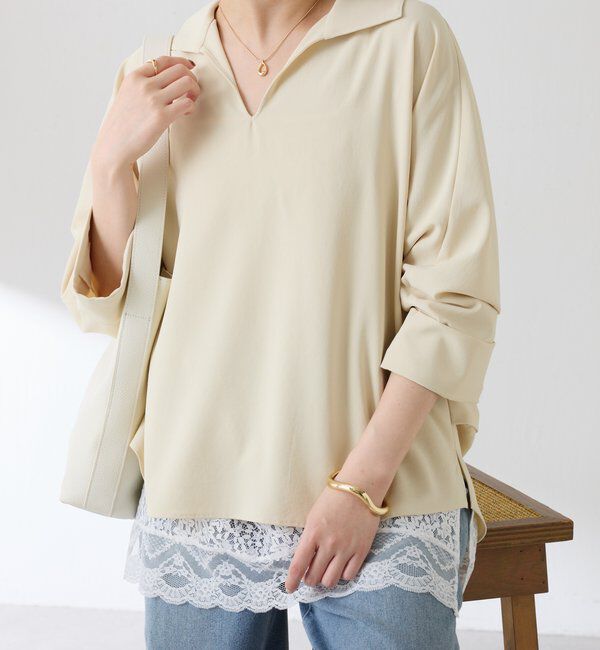  「ジャージスキッパードルマンブラウス」|シャツ・ブラウス|イエロー