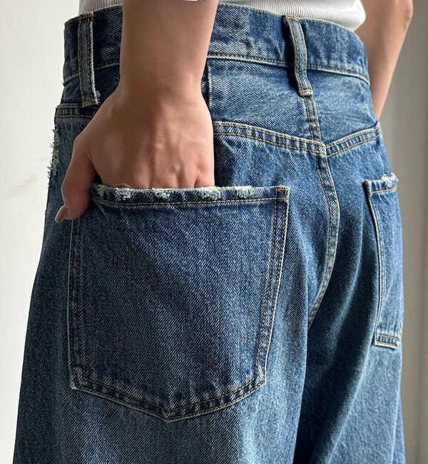  「【ベストセラーアイテム】ダメージカーブデニム」|デニム|