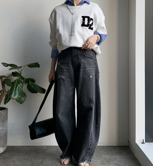  「【ベストセラーアイテム】ダメージカーブデニム」|デニム|