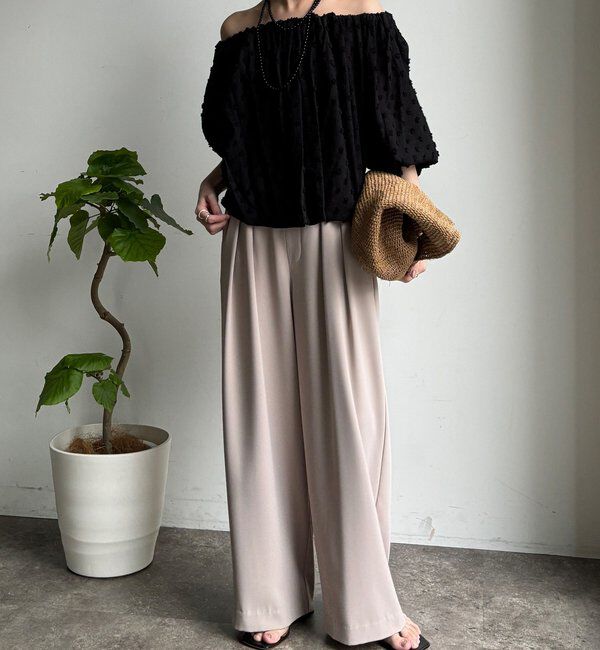  「【累計販売数3万枚突破/23色4サイズ展開！】タックワイドパンツ」|チノ|