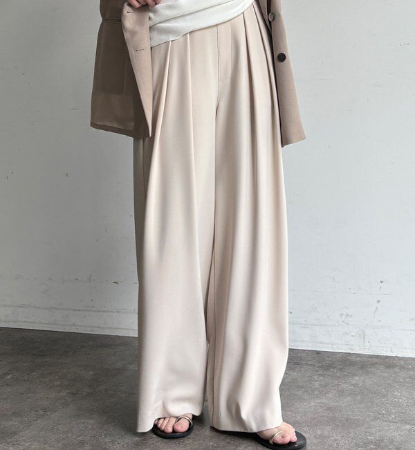  「【累計販売数3万枚突破/23色4サイズ展開！】タックワイドパンツ」|チノ|