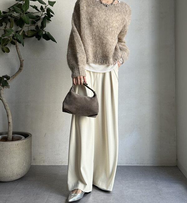  「【累計販売数3万枚突破/23色4サイズ展開！】タックワイドパンツ」|チノ|