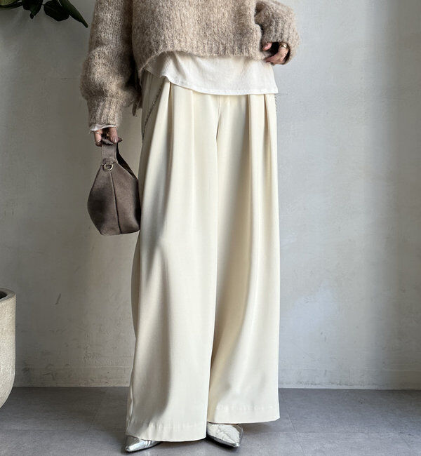  「【累計販売数3万枚突破/23色4サイズ展開！】タックワイドパンツ」|チノ|