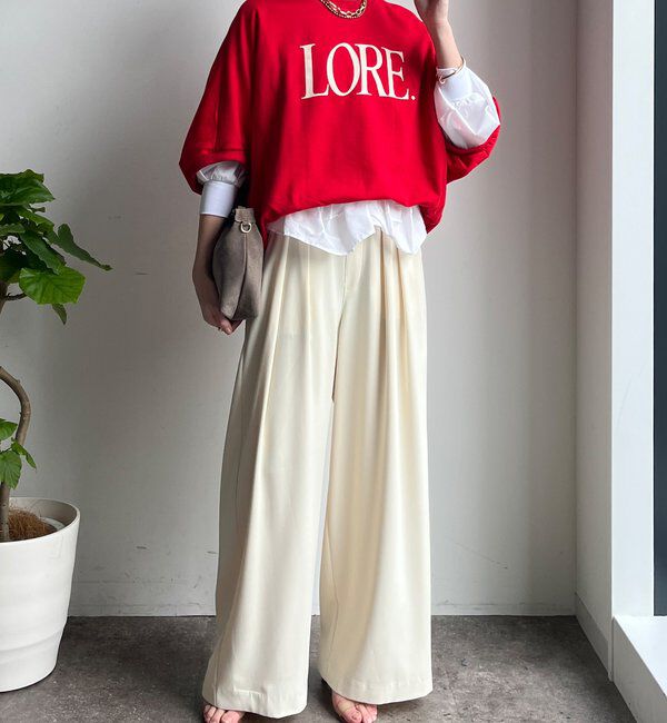  「【累計販売数3万枚突破/23色4サイズ展開！】タックワイドパンツ」|チノ|