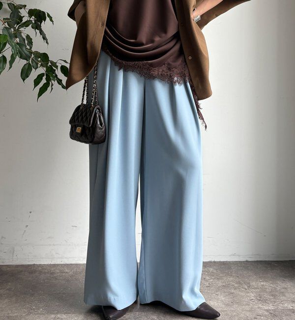  「【累計販売数3万枚突破/23色4サイズ展開！】タックワイドパンツ」|チノ|