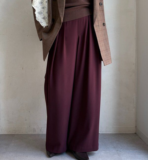  「【累計販売数3万枚突破/23色4サイズ展開！】タックワイドパンツ」|チノ|