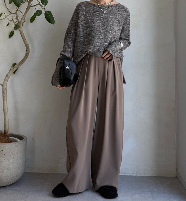  「【累計販売数3万枚突破/23色4サイズ展開！】タックワイドパンツ」|チノ|