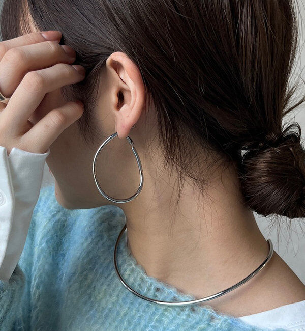  「変形フープピアス」|ピアス|シルバー