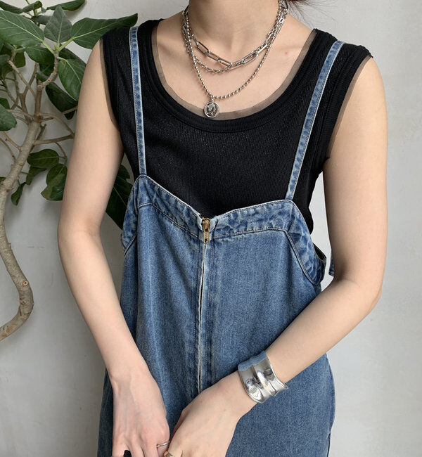  「ラメリブチュールタンク」|Tシャツ・カットソー|