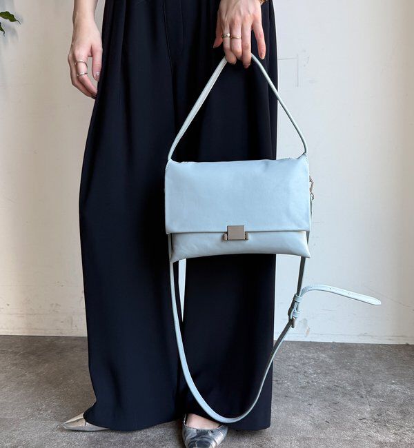  「ソフトフラップハンドバッグ」|トートバッグ|サックスブルー