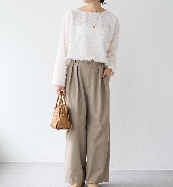  「【オケージョンにも】フェザージャガードブラウス」|シャツ・ブラウス|